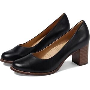 Marc Joseph New York NYC Black Leather Brown Heel Pump Sz 8.5 GS